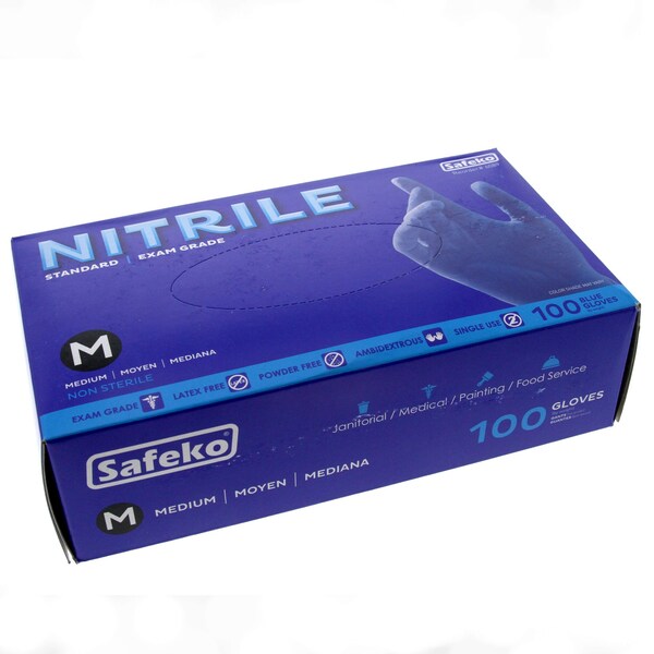 Jones Stephens Disposable Gloves, Nitrile, M, Blue G50231 - main